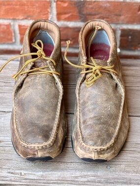 Twisted X Men's Distressed Leather Chukka Driving Moc Shoes Sz 14M